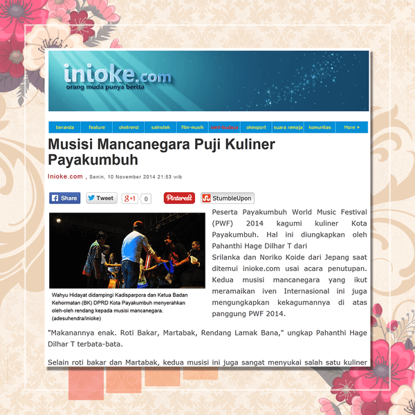 Musisi Mancanegara Puji Kuliner Payakumbuh Musisi Mancanegara Puji Kuliner Payakumbuh